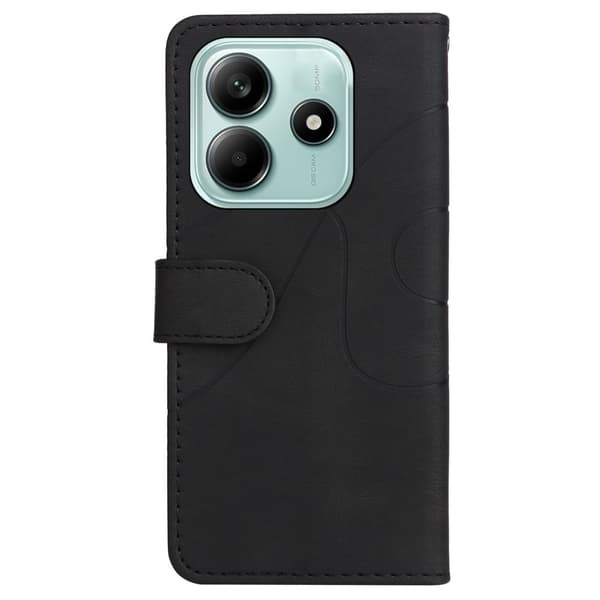 Teksturert læretui med stropp for Xiaomi Redmi Note 14 5G - Svart Black