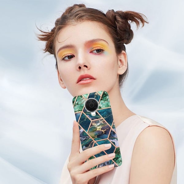 Marble design Nokia G20 / Nokia G10 kotelot - Sininen / Vihreä Green
