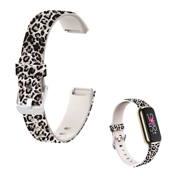 Fitbit Luxe urrem i silikone med stilfuldt mønster - Brun Leopard Print / Størrelse: L Brown