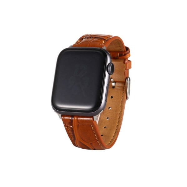 Apple Watch Series 5 / 4 44mm leather case with crocodile patter Brown
