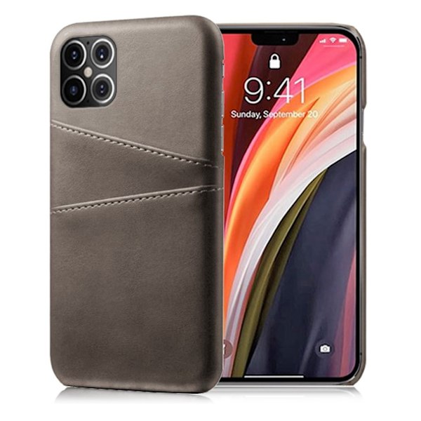 iPhone 12 Pro Max skal med korthållare - Silver/Grå Silvergrå