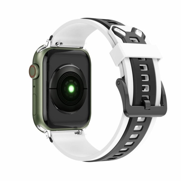 Apple Watch (41mm) farve splejset silikone urrem - Sort / Hvid Multicolor