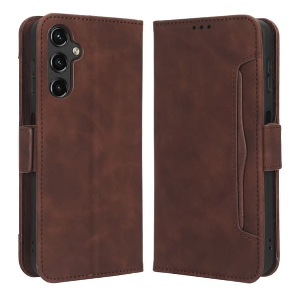 Stilfuldt Læder Etui med Pung til Samsung Galaxy A24 4G - Brun Brown