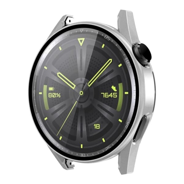 ENKAY Huawei Watch GT 3 (46mm) matte cover + 9H tempered glass - Silver Silvergrå