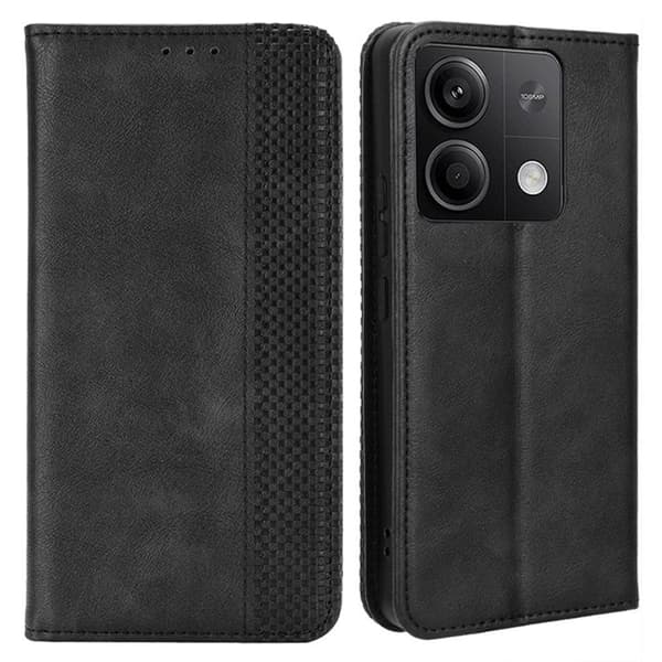 Bofink Vintage Xiaomi Redmi Note 13 läderfodral - Svart Svart
