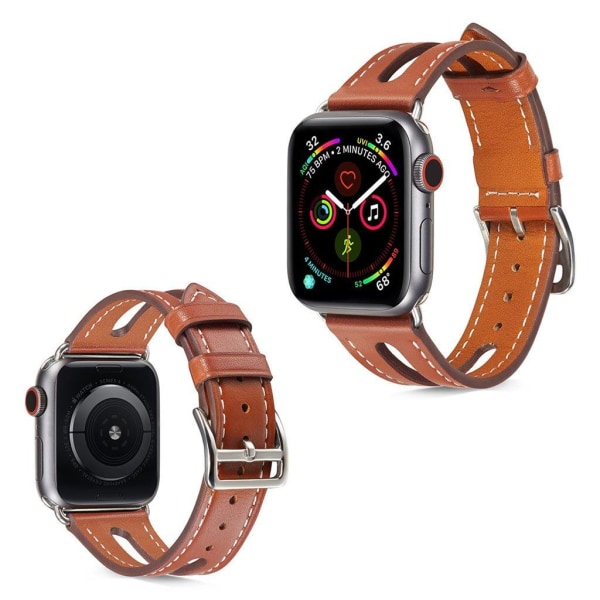 Apple Watch Series 5 44mm cowhide leather watch band - Brown Brun