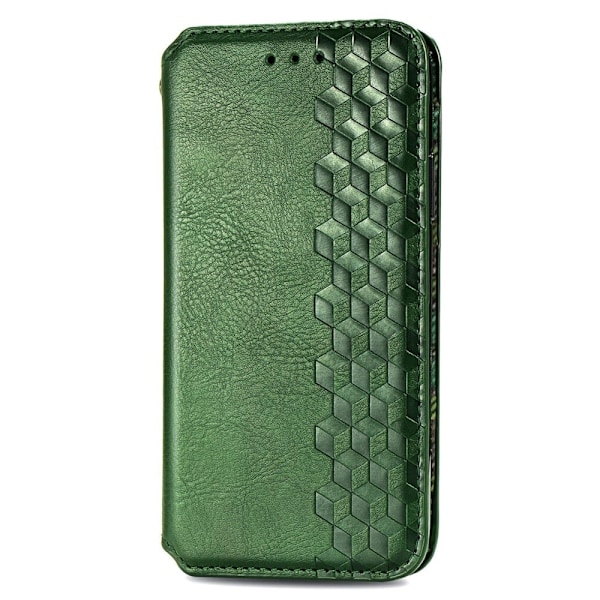 Nahkakotelo With A Stylish Rhombus Imprint For Xiaomi Poco M5 - Vihreä Green