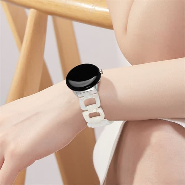 Google Pixel Watch D-formad klockrem i harts - Fluorescerande Vit Vit
