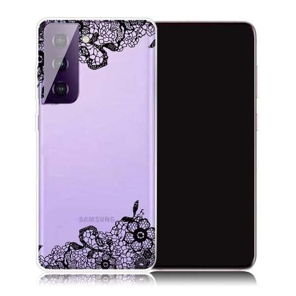 Deco Samsung Galaxy S21 Plus etui - blonderblomst Black