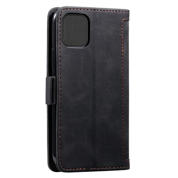 Surburbian iPhone 12 Pro / iPhone 12 læder flip etui - Sort Black