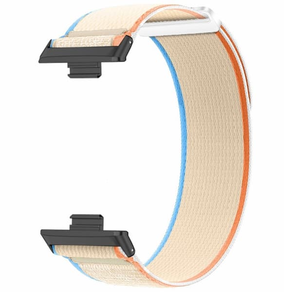 Huawei Watch Fit 3 Nylon Watch Band Adjustable Loop Fastener Strap - Milk White White