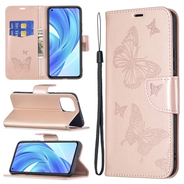 Butterfly Xiaomi 11 Lite 5g Ne / Mi 11 Lite 5g / 11 Lite Flippetui - Gull Gold