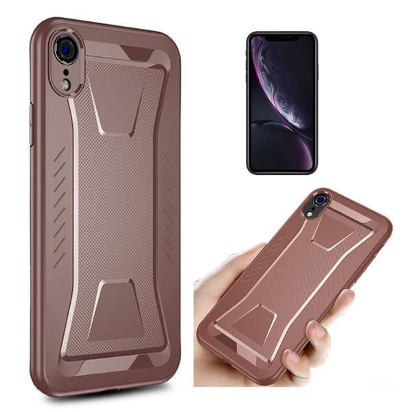 IPAKY Phantom Rhombus Series Drop Resistant Soft Flexible Cellphone Case iPhone XR 6.1 tommer - Brun Brown