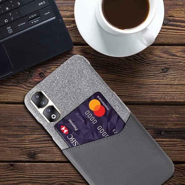 Bofink Honor 90 Pro Card Suojakuori - Harmaa Silver grey