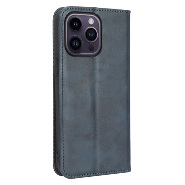 Bofink Vintage iPhone 15 Pro Nahkakotelo - Sininen Blue