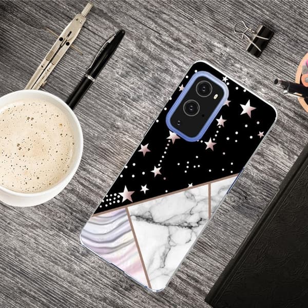 Marmormotiv OnePlus 9 Pro skal - Konstellation Marmorplatta multifärg