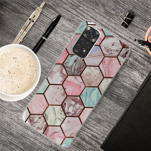 Marble Xiaomi Redmi Note 11 Pro 5G Suojakotelo - Honeycomb Marble Pattern Multicolor