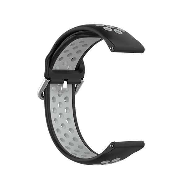 Ticwatch GTX / Pro kaksivärinen silikonikellon hihna - Musta / Harmaa Silver grey