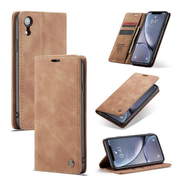 CASEME iPhone Xr læder flip cover - Khaki Beige