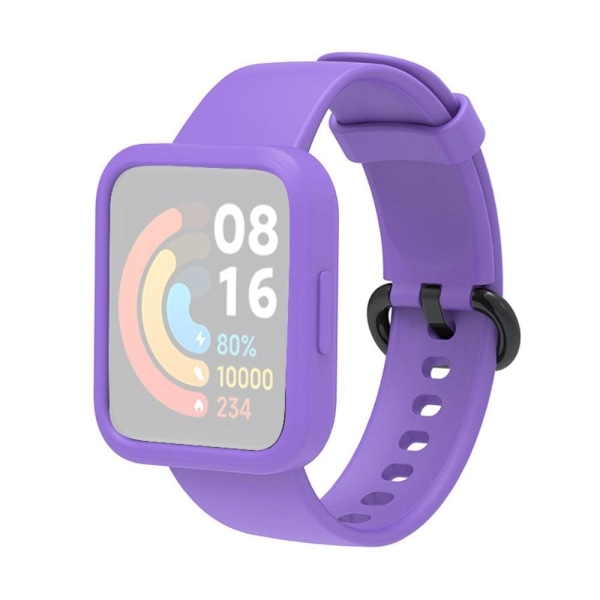 Xiaomi Redmi Watch silikoneurrem med cover - Sort / Lilla Purple