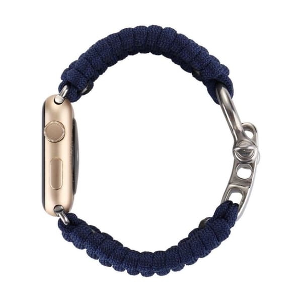 Apple Watch Series 4 40mm klockarmband med flätat rep - Mörkblå Blå