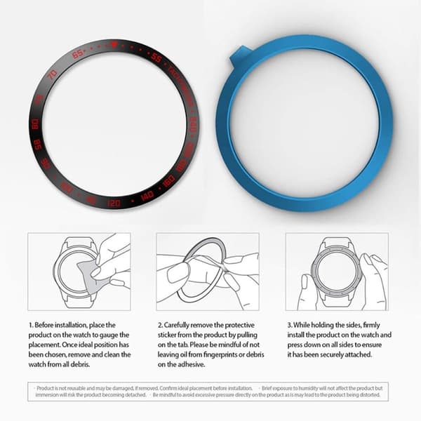 Samsung Galaxy Watch 4 (44mm) cool ramme i rustfrit stål - Sort / Rød Black