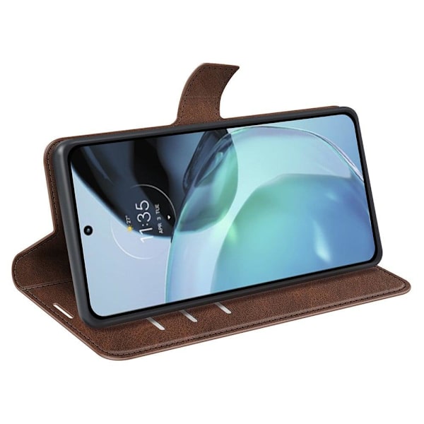 Læderetui med Pung til Motorola Moto G72 - Brun Brown