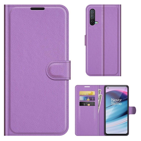 Klassisk OnePlus Nord CE 5G flip etui - Lilla Purple