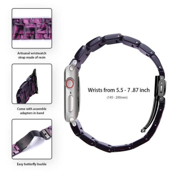Apple Watch SE 2022 (40mm) klockarmband med 3 pärlor i resin och genomskinligt hölje - Lila Lila