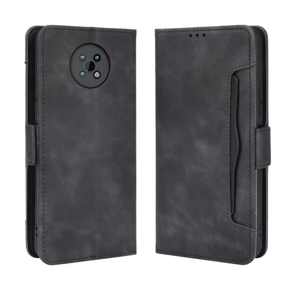 Stilfuldt Læder Etui med Pung til Nokia G50 - Sort Black