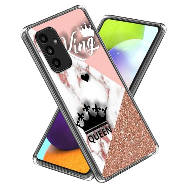 Deco Samsung Galaxy A15 kotelot - Marmorinen Kruunu Pink