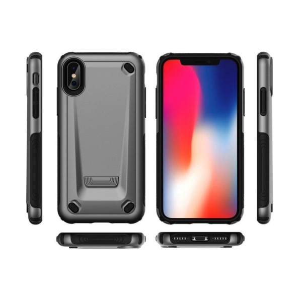 iPhone XS hybrid etui - Mørkegrå Silver grey