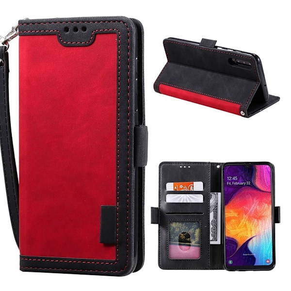 Suburbian läder Samsung Galaxy A50 fodral - Röd Röd
