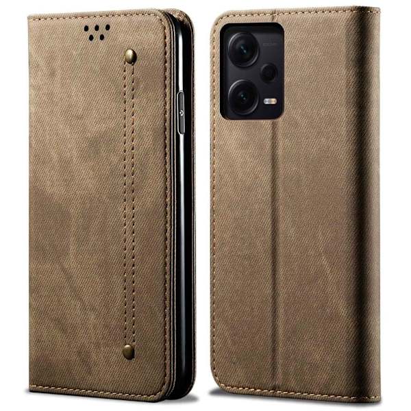 Jeans Xiaomi Redmi Note 12 Pro Läppäkotelo - Khaki Brown
