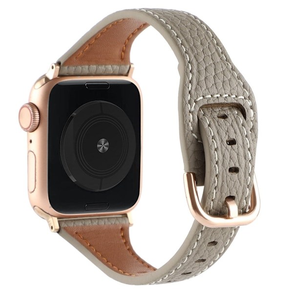Apple Watch Series 8 (45mm) / Watch Ultra klockarmband i äkta läder - Grå Silvergrå