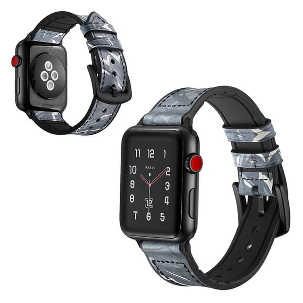 Apple Watch Series 5 40mm ægte læder Urrem - Mørkeblå Blue