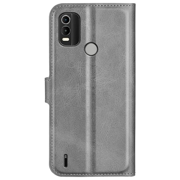 Læderetui med Pung til Nokia C21 Plus - Grå Silver grey