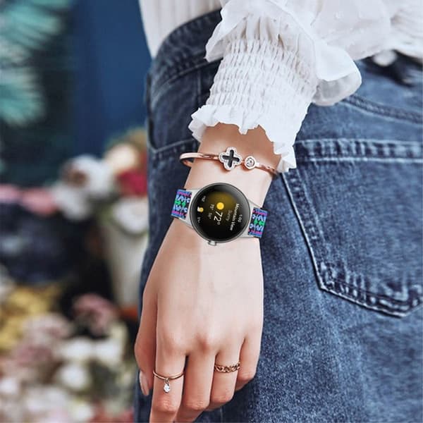 Google Pixel Watch punottu kellonhihna - Sininen / Sininen Multicolor