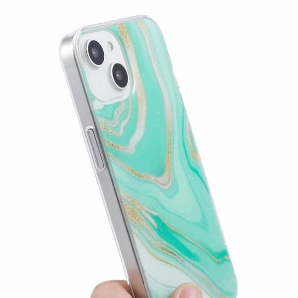 Marble design iPhone 15 kotelot - Vihreä Green