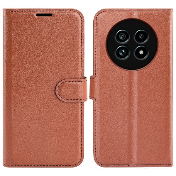 Klassisk Realme 13 Pro 5G flip etui - Brun Brown