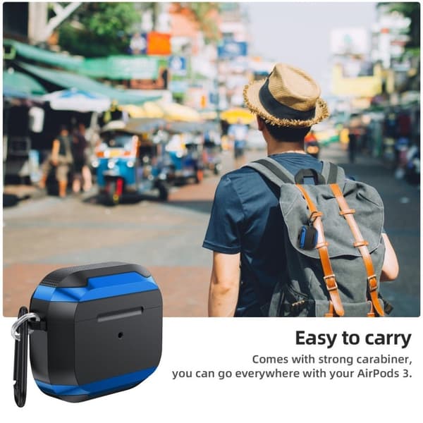 AirPods Pro-cover med farvestriber - Sort / Blå Blue