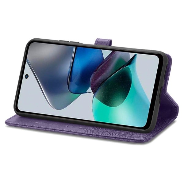 Mandala Motorola Moto G23 / G13 Läppäkotelo - Violetti Purple