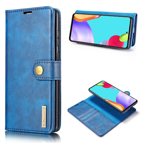 DG.MING Samsung Galaxy A52 5G 2-in-1 lompakkokotelo - Sininen Blue