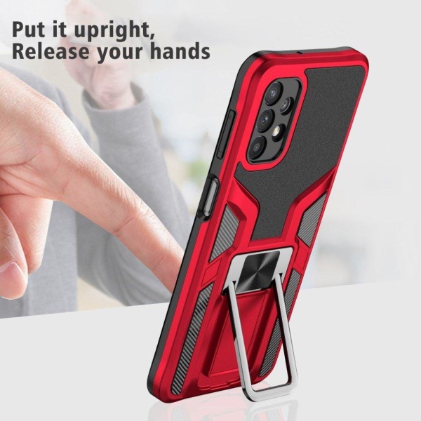 Shockproof Hybrid Suojakuori With Kickstand For Samsung Galaxy A32 5G / M32 5G - Punainen Red