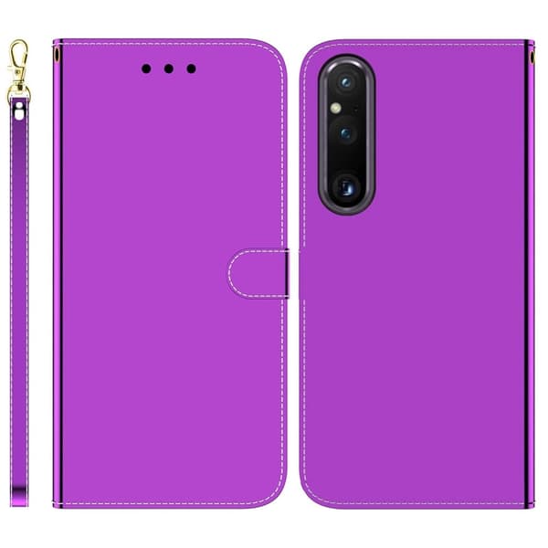 Mirror Sony Xperia 1 V Flip Etui - Lilla Purple
