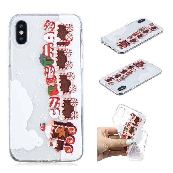 iPhone Xs Max soft case med julemønster - Christmas Carts Multicolor
