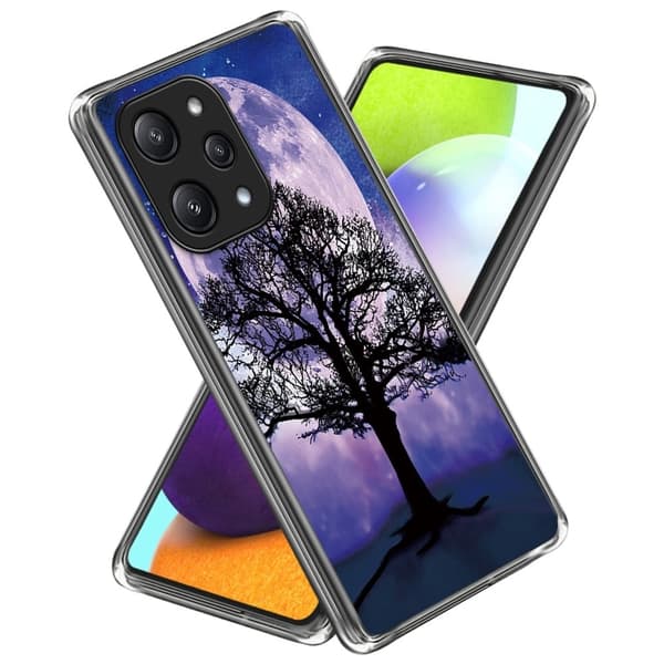 Deco Xiaomi Redmi 12 / Xiaomi Poco M6 Pro deksel - Tre Og Måne Purple