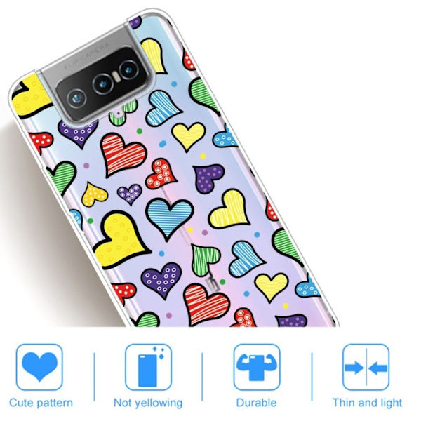 Deco Asus Zenfone 7 Pro kotelot - Sydän Multicolor