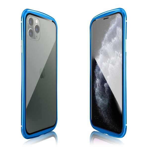 Luphie Wasp iPhone 11 Pro Alu-stötfångare + glas - Blå Blå