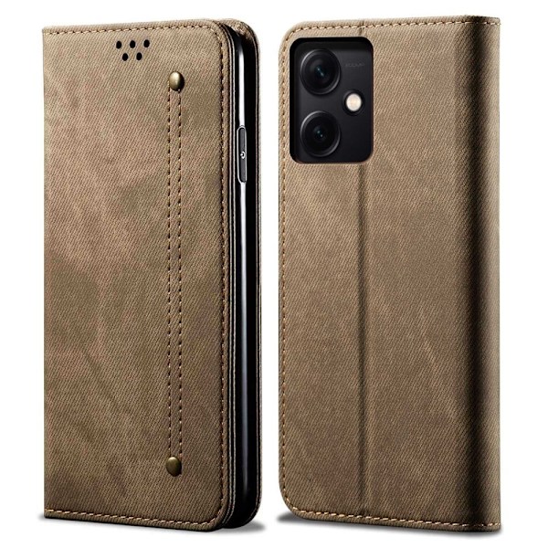 Jeans Xiaomi Redmi Note 12 Flip Etui - Khaki Brown